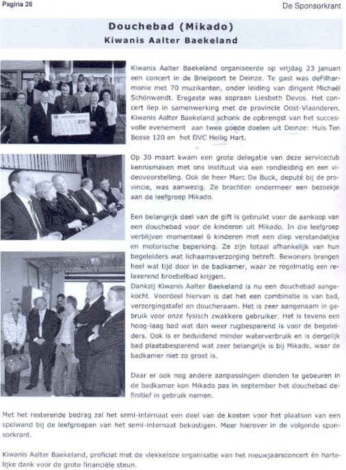 Persbericht Kiwanis Aalter: maart 2009 &raquo; Douchebad [Mikado]