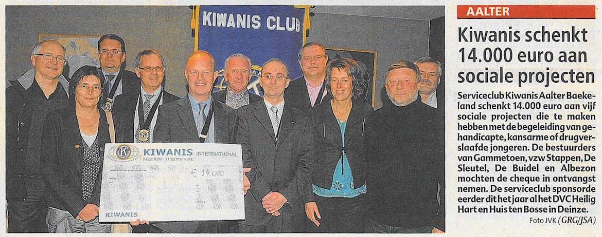 Persbericht Kiwanis Aalter: april 2009 &raquo; Schenking DVC Heilig Hart